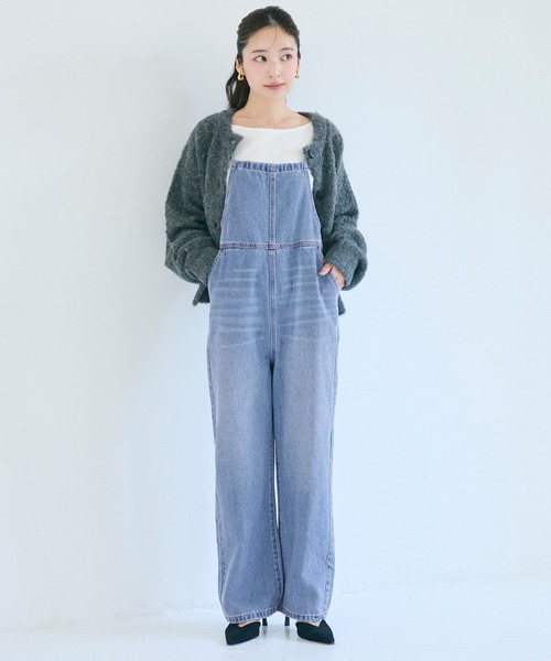 kaptal 2トーン デニム チャイナ サロペット オーバーオール 1 coca（コカ） サロペット オーバーオール デニムサロペット レディース