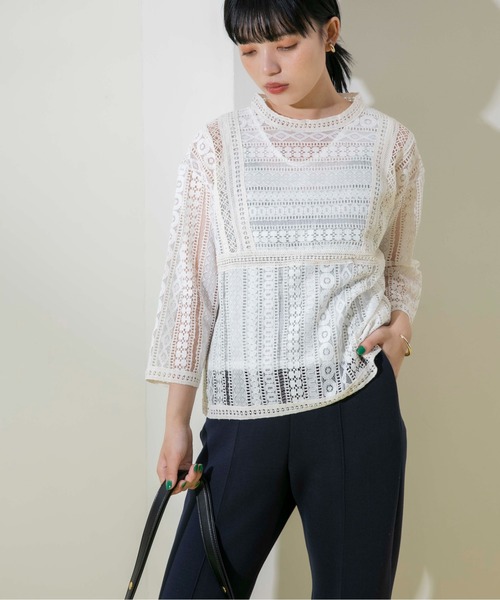 「Eimee Law」 7分袖ブラウス 38 オフホワイト レディース_画像3