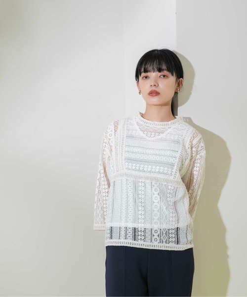 「Eimee Law」 7分袖ブラウス 38 オフホワイト レディース_画像7