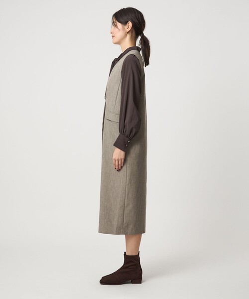 【新品タグ付】MAGALI コットンウール✖️リネン・ジャンパースカート green label relaxing（グリーンレーベルリラクシング） ジャンパー