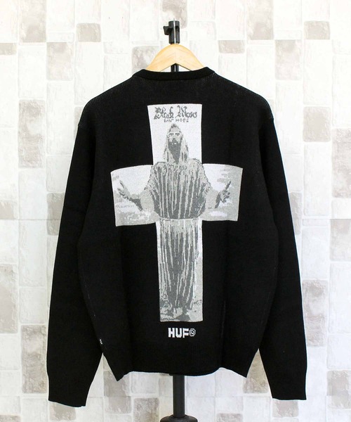 【最終】HUF×ISAAC HAYES BLACK MOSES ニットセーター HUF（ハフ） セーター ニット ブラックモーゼスニットセーター HUF X