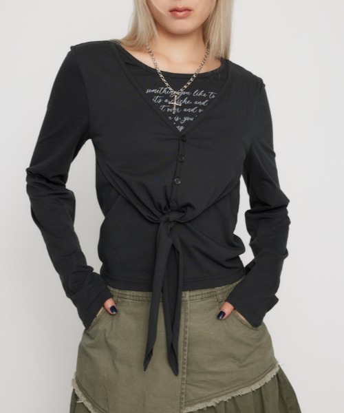LAGUA GEM（ラグアジェム） tシャツ LAYERED LIKE PRINT トップス