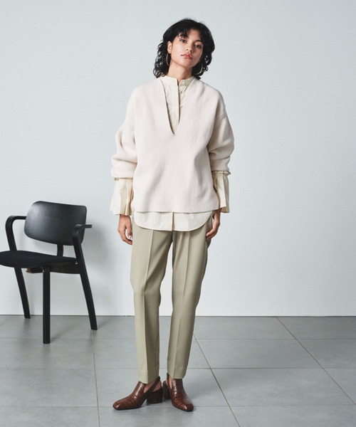 「styling/」 長袖ニット FREE ネイビー レディース_画像2