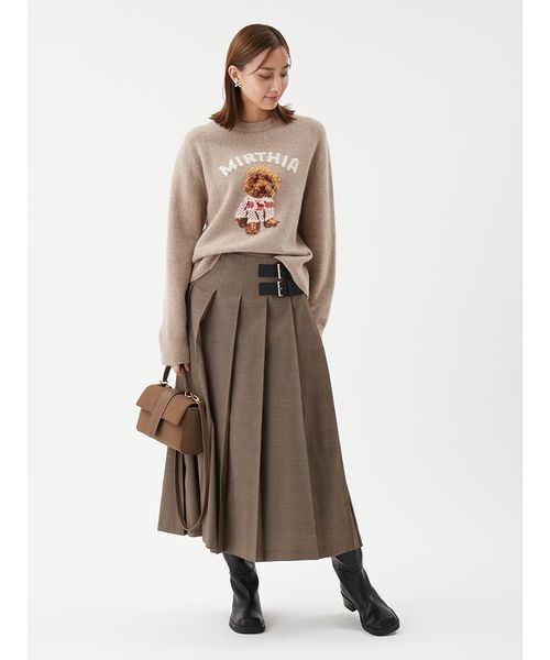 【新品・タグ付き】ミラオーウェン プリーツスカート　バックル付き Mila Owen｜バックル付きOneWAYプリーツスカート | Rakuten Fashion