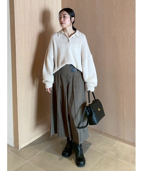 Mila Owen（ミラオーウェン） スカート バックル付きOneWAYプリーツ