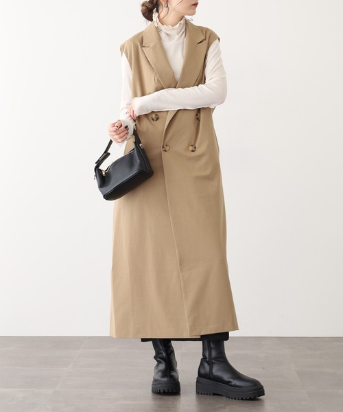 OMNES（オムネス） ベスト ジレ TRストレッチ ロングテーラードジレ