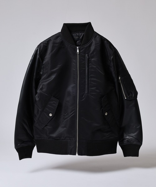 MMMM ma1 ma-1 MMMM ナイロンツイル/ラムレザー/MA-1タイプブルゾン