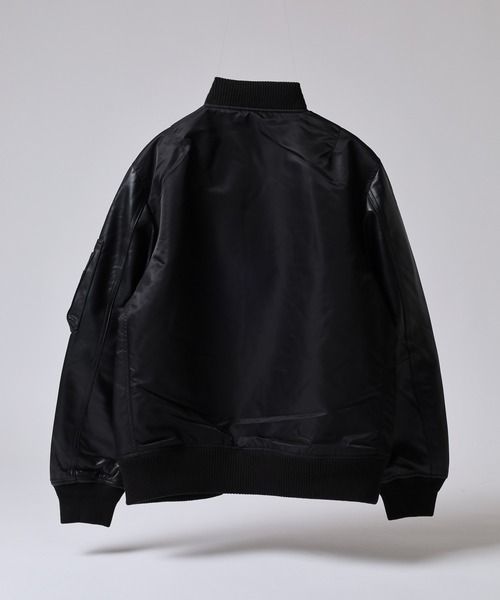 MMMM ma1 ma-1 MMMM ナイロンツイル/ラムレザー/MA-1タイプブルゾン