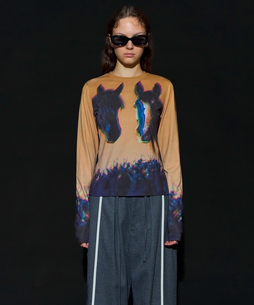 MAISON SPECIAL（メゾンスペシャル） tシャツ Twin Horse Skin Top