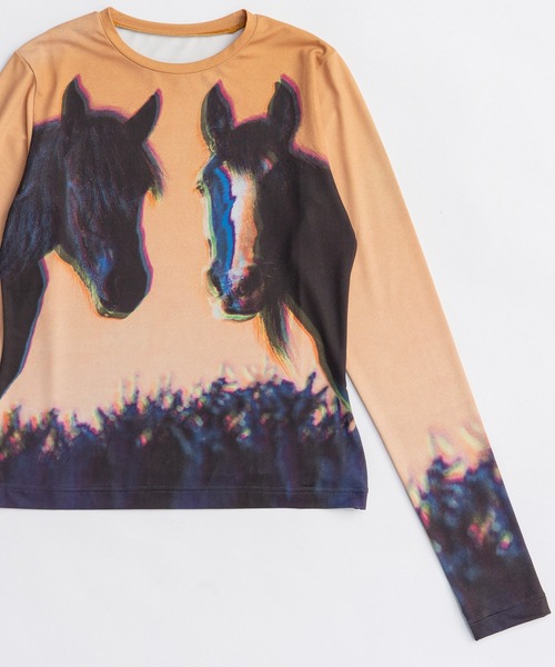 MAISON SPECIAL（メゾンスペシャル） tシャツ Twin Horse Skin Top