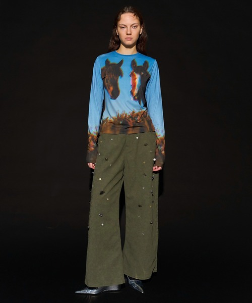 MAISON SPECIAL（メゾンスペシャル） tシャツ Twin Horse Skin Top