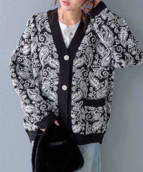 MLVINCE ペイズリー柄カーディガン L mlvince ペイズリーカーディガン L ニット