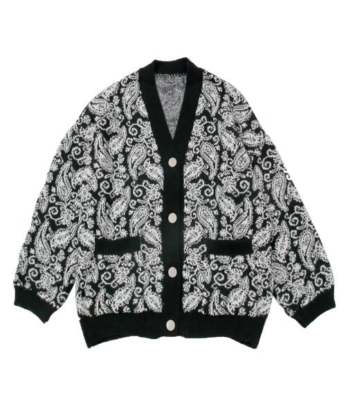未使用　CHALLENGER ペイズリー柄ニットカーディガン L 激安ファッション - 未使用 CHALLENGER ペイズリー柄ニットカーディガン L