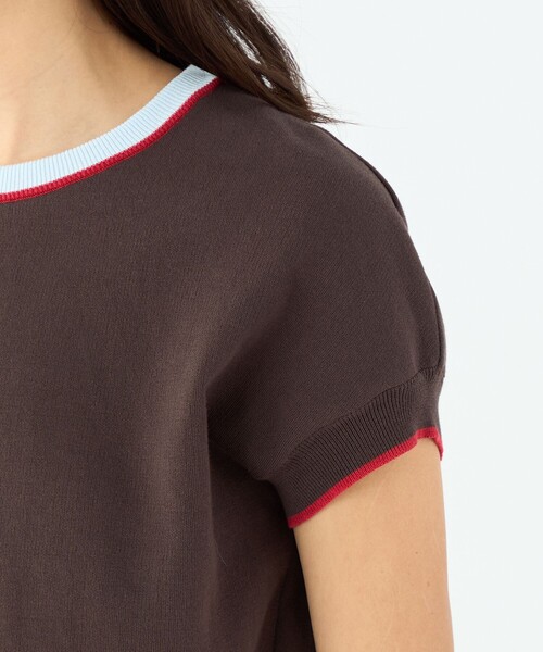 「MACPHEE」 半袖ニット S ネイビー レディース_画像7