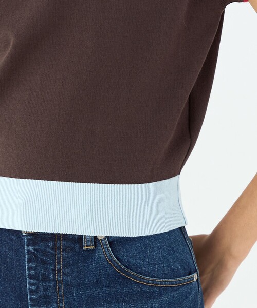 「MACPHEE」 半袖ニット S ネイビー レディース_画像8