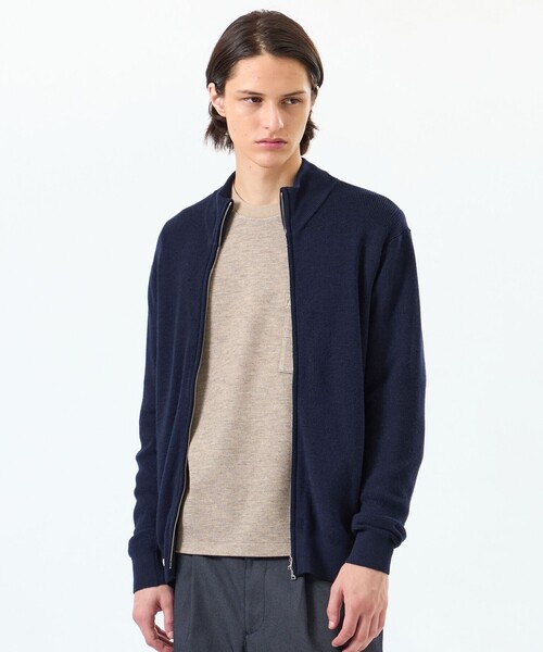 『美品』マッキントッシュフィロソフィー ジップアップニット 青40 Lサイズ MACKINTOSH PHILOSOPHY（マッキントッシュフィロソフィー） セーター