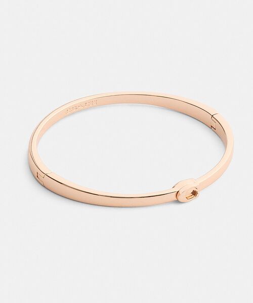 値下げ！【美品】COACH ゴールド バングル ヒンジ　ブレスレット COACH（コーチ） ブレスレット シン シグネチャー ヒンジド バングル