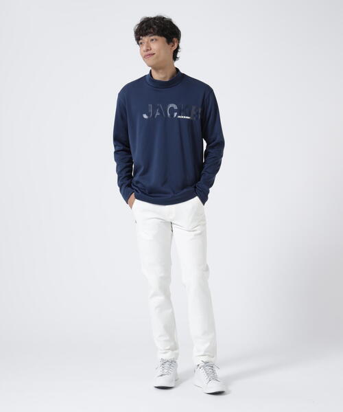 新品 パーリーゲイツ ジャックバニー KARUISHI カットソー(5)L/紺 Jack Bunny!!（ジャックバニー） tシャツ KARUISHI長袖モックネック