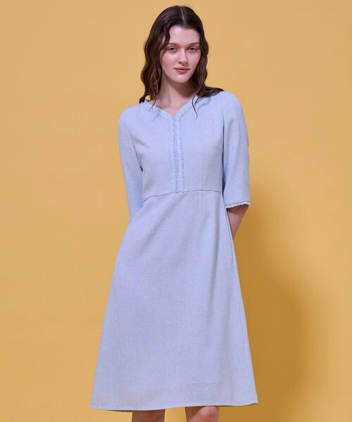 トッカ　MIST TWEED　ひざ丈ワンピース 七分袖 TOCCA（トッカ） ワンピース MIST TWEED ドレス : ZOZOTOWN Yahoo!店