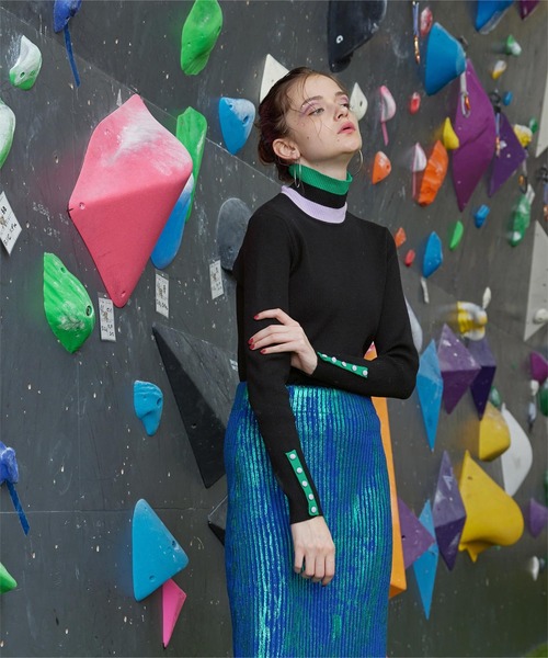 「miette」 長袖ニット FREE レッド レディース_画像2