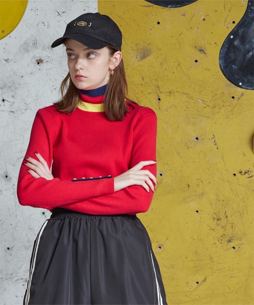 「miette」 長袖ニット FREE レッド レディース_画像8