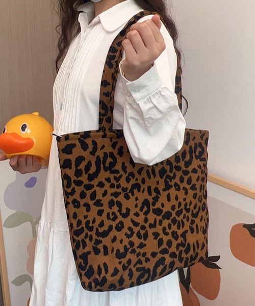 Mignonjour トートバッグ Mignonjour/ヒョウ柄トートバッグ M2875