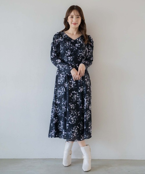 「NOELA」 長袖ワンピース S ベージュ レディース_画像2