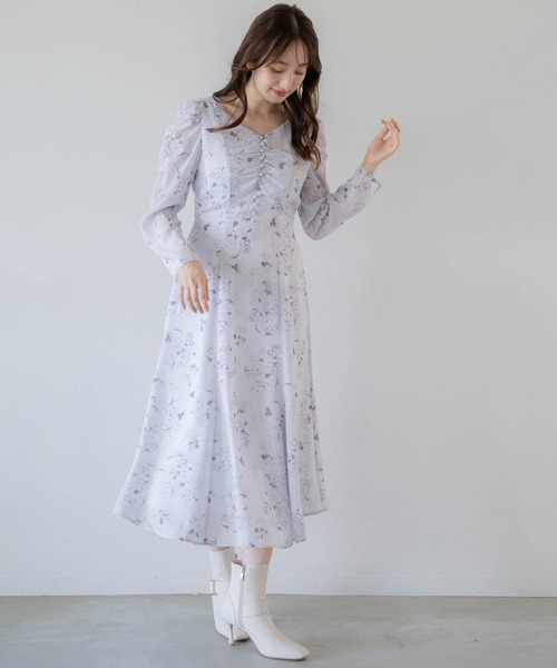 「NOELA」 長袖ワンピース S ベージュ レディース_画像5