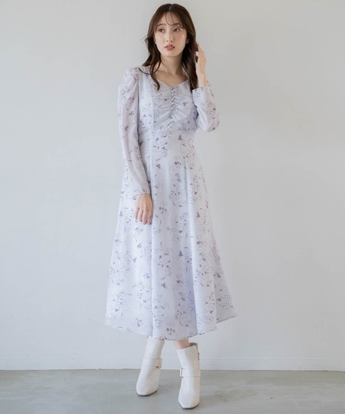 「NOELA」 長袖ワンピース S ベージュ レディース_画像6