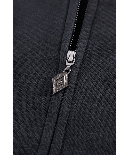 パーカー ジップフーディ｜Dagger Cross Leather Patch Zip Hoodie｜Unknown London メンズ レディース