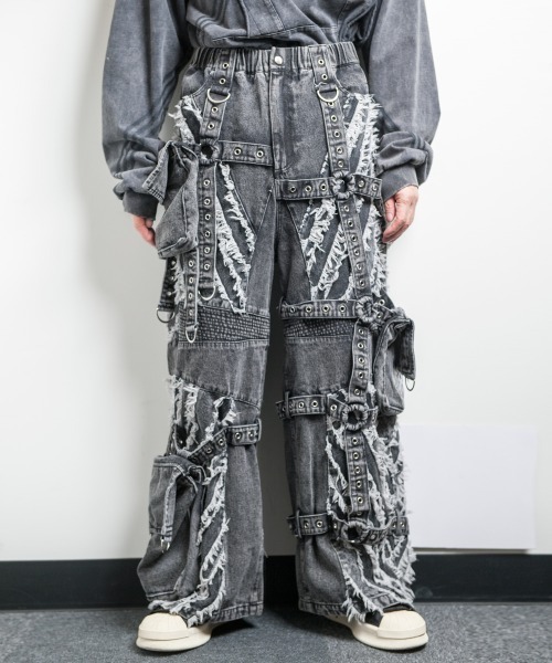 n*i様 美品 COGTHEBIGSMOKE ワイド テーパード カーゴパンツ BACKSTAGE PASS（バックステージパス） ワイドパンツ ジーンズ SCOTT W
