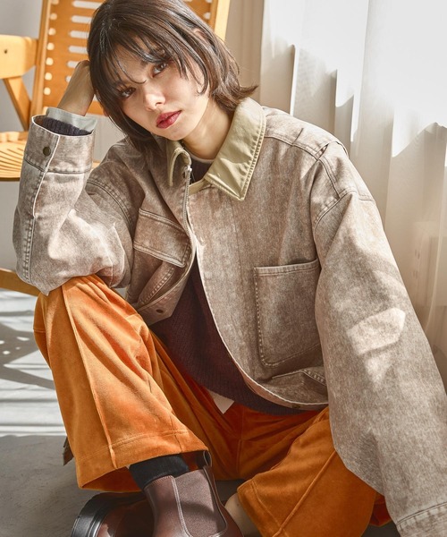 niko and…（ニコアンド） デニムジャケット FREE ベージュ レディース