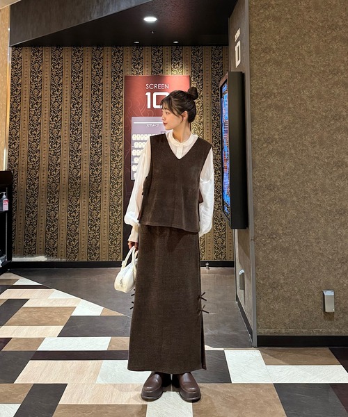 「INTER FACTORY」 ノースリーブトップス FREE ブラウン レディース_画像8
