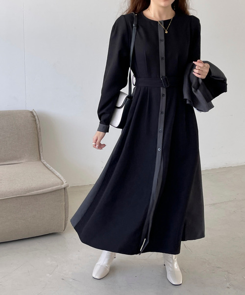 「BANNER SELECT」 長袖ワンピース L ベージュ レディース_画像9