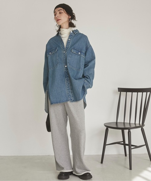 「ANGIE」 長袖シャツ FREE ブルー レディース_画像7