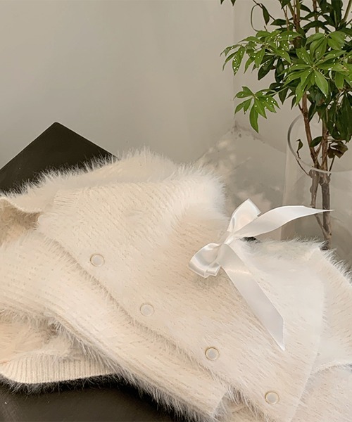 「by muni:r」 ニットカーディガン FREE アイボリー レディース_画像4