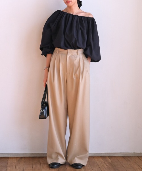 AKTE（アクテ） ワイドパンツ パンツ 3タックワイドパンツ レディース
