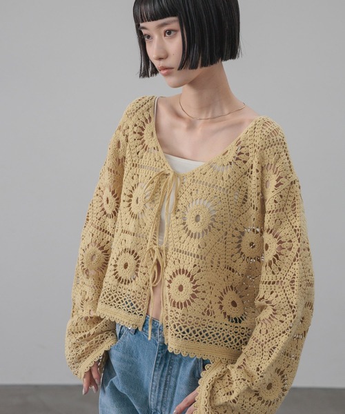 LOWRYS FARM（ローリーズファーム） カーディガン クロシェニット