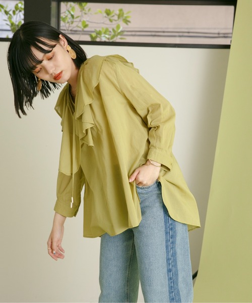 「Eimee Law」 7分袖ブラウス 38 ライトグリーン レディース_画像2
