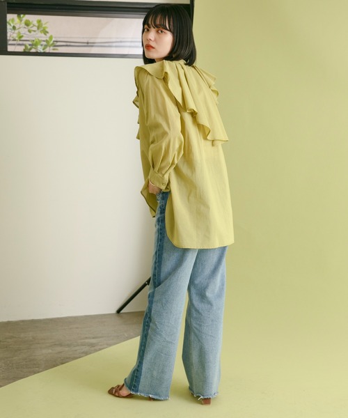 「Eimee Law」 7分袖ブラウス 38 ライトグリーン レディース_画像7