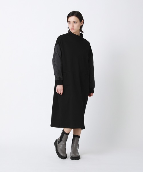 【美品】ZUCCa エンボスドット　 長袖ワンピース　Mサイズ 黒 ZUCCa（ズッカ） 長袖ワンピース M size ブラック レディース