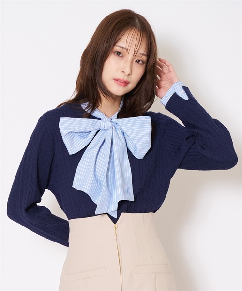 AND COUTURE（アンドクチュール） ニット セーター ボウタイニットプル 