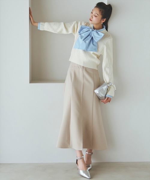 AND COUTURE（アンドクチュール） ニット セーター ボウタイニットプル 