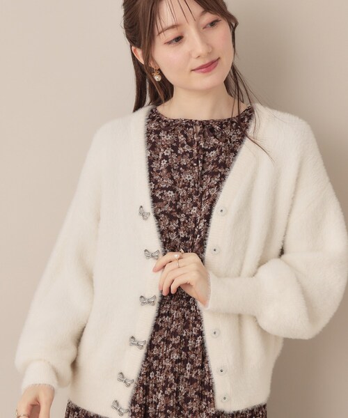 「couture brooch」 ニットカーディガン 38 サックスブルー レディース_画像5