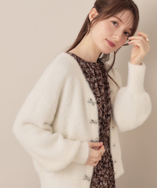 「couture brooch」 ニットカーディガン 38 サックスブルー レディース_画像6