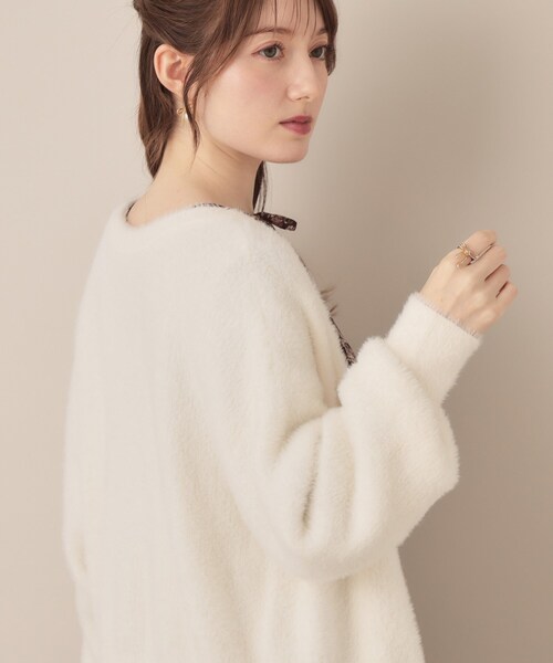 「couture brooch」 ニットカーディガン 38 サックスブルー レディース_画像7