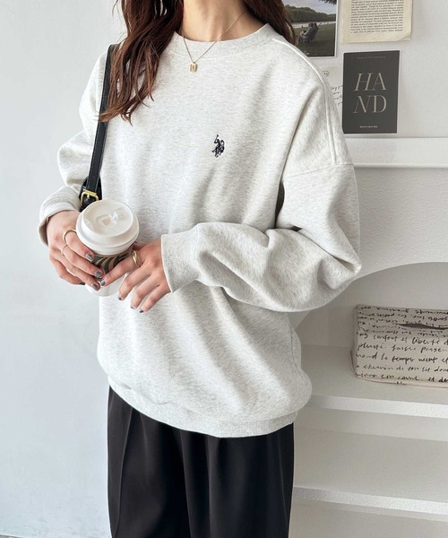 「U.S. POLO ASSN.」 スウェットカットソー X-LARGE チャコール レディース_画像7