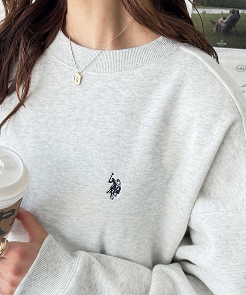 「U.S. POLO ASSN.」 スウェットカットソー X-LARGE チャコール レディース_画像8