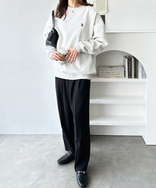 「U.S. POLO ASSN.」 スウェットカットソー X-LARGE チャコール レディース_画像9