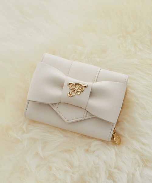 メゾンドフルール　MARY QUANT リボンウォレット　白 Maison de FLEUR（メゾンドフルール） 財布 FREE ベージュ系その他